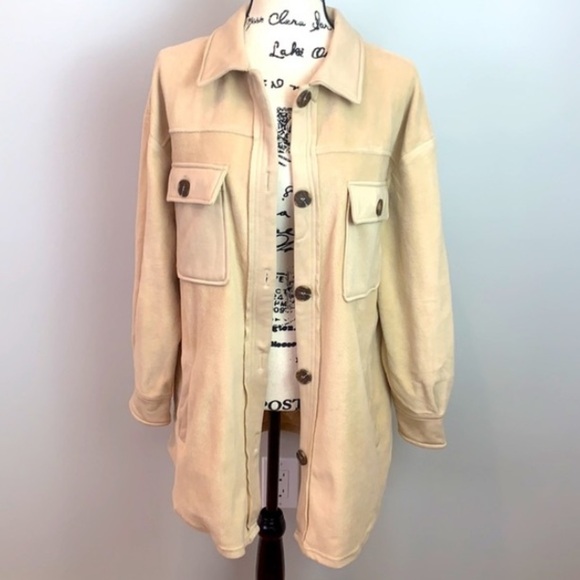 Western Plush Button Up Shirt Jacket Shacket NWT - Picture 9 of 12